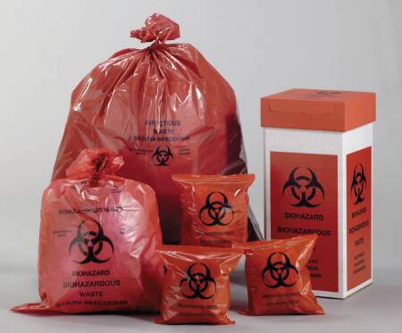 Bag Biohazard Waste Bag Medegen Medical Products 40 - 45 gal. Red Bag Polyethylene 40 X 46 Inch 1.2MIL by Medegen Medical Products LLC  ID F135